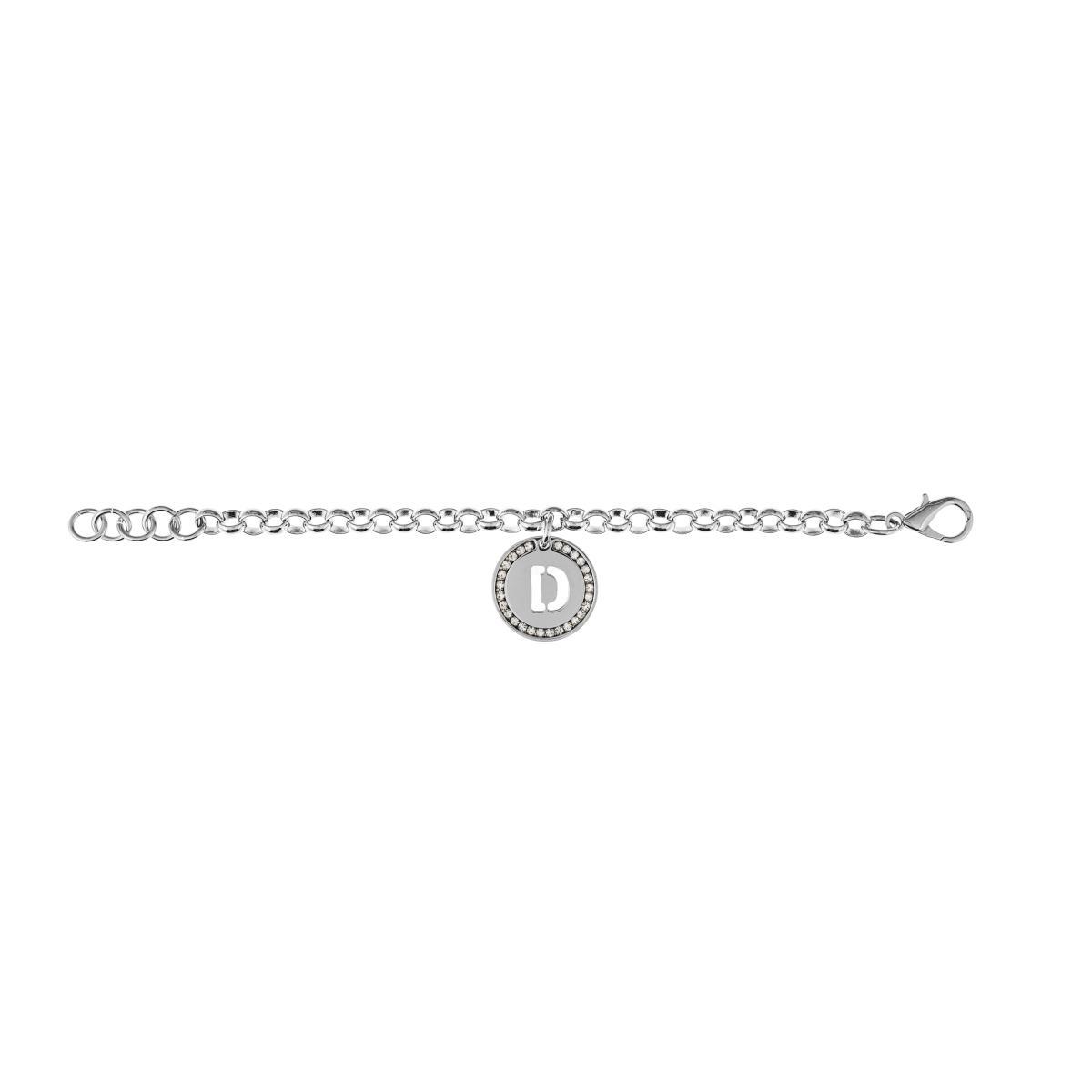 Bracciale lettere punto g in acciaio e zirconi