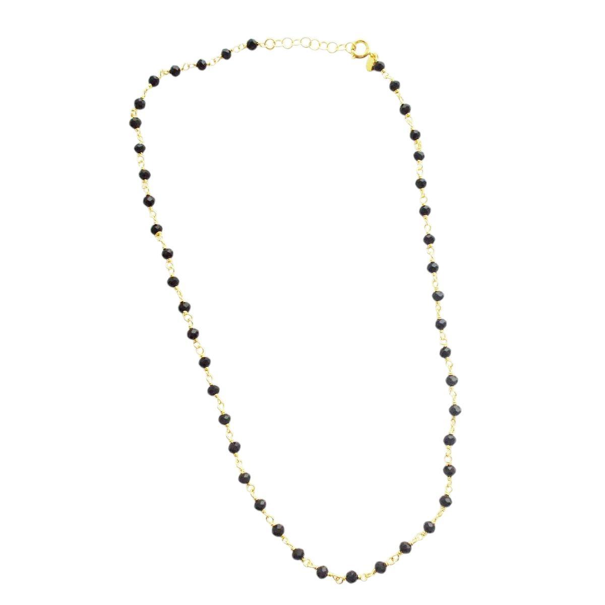 Collana in metallo rodiato e cristallo