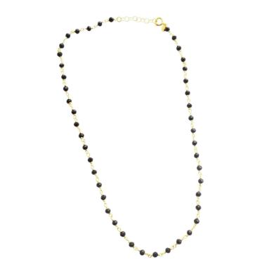 Collana in metallo rodiato e cristallo