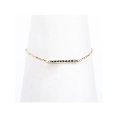 Braccialetto in metallo placcato decorato in strass C63