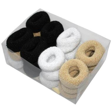 Elastico per capelli glitterato in box da 24 pezzi