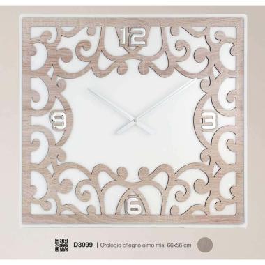 Orologio damasco legno olmomisura 66 x 56 cm