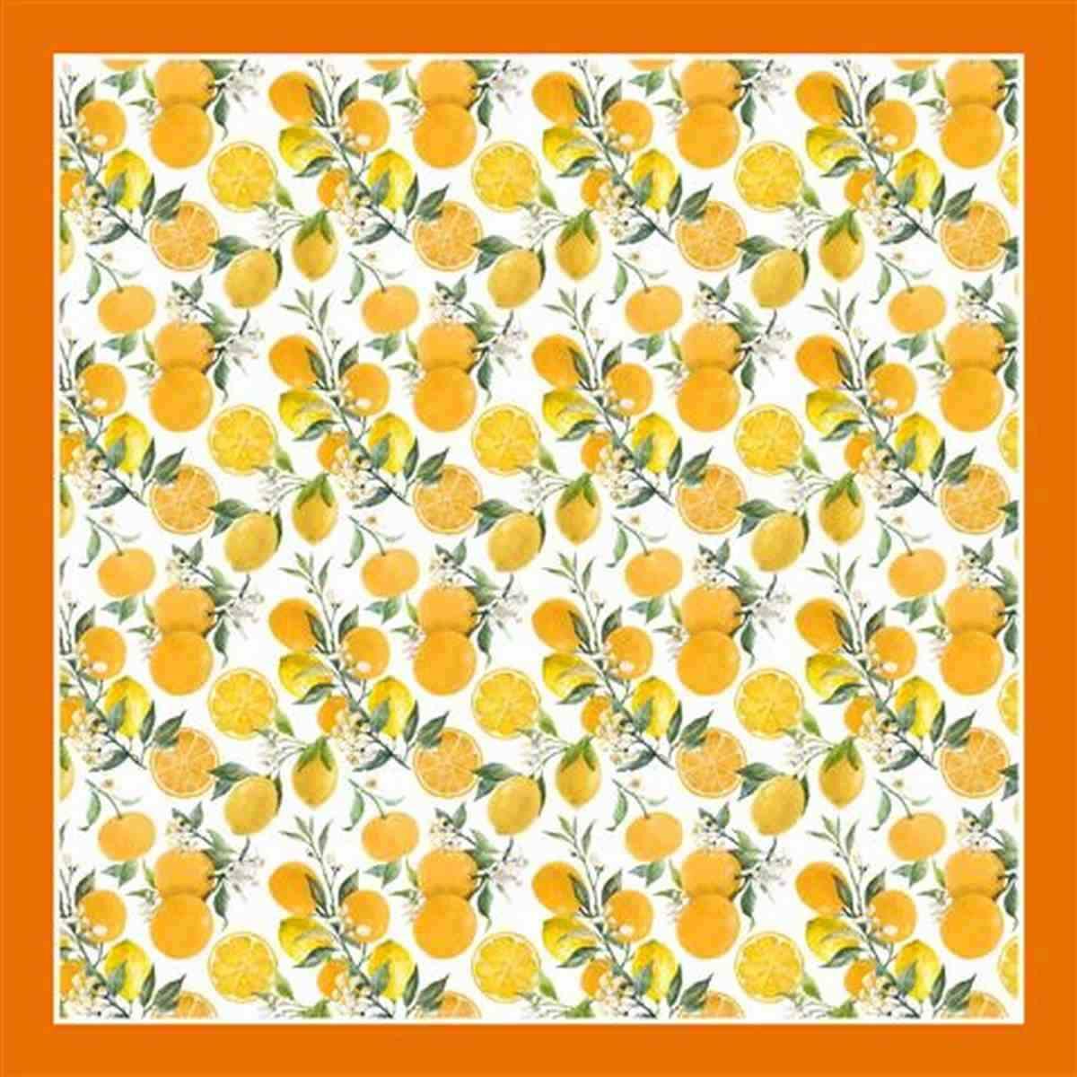 Foulard limoni e maioliche 90x90 cm
