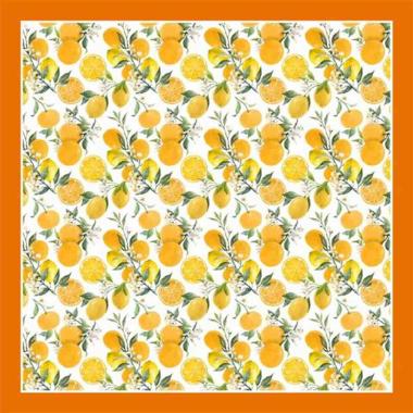 Foulard limoni e maioliche 90x90 cm