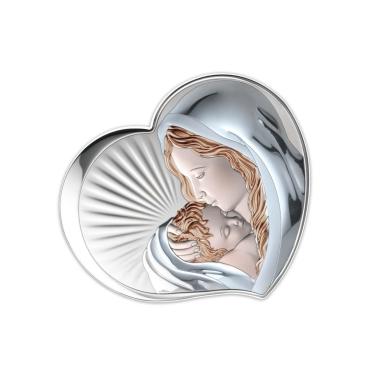 Madonna con bambino 7,5x6 colorata sagomata