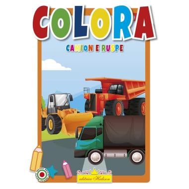 Libro da colorare Camion e Ruspe serie colora