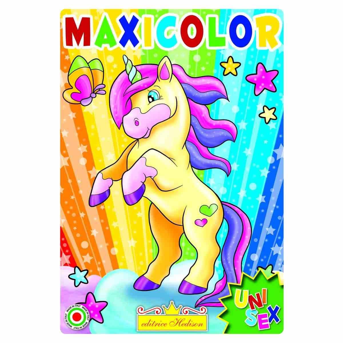Libro da colorare maxi color Unicorno