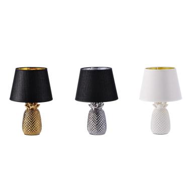 Lampada da comodino con base in ceramica Ananas d.25x h.38 cm