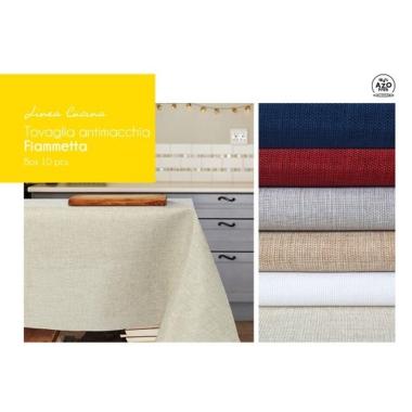 Tovaglia antimacchia Fiammetta bordeaux 140x140 cm