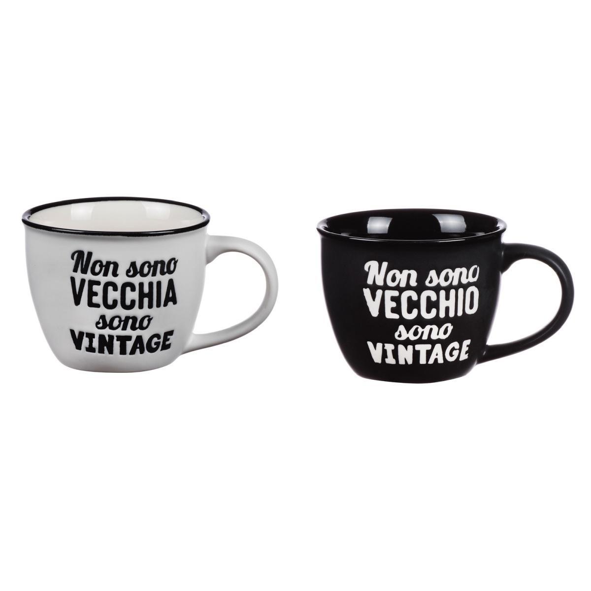 Tazza in porcellana con scritte divertenti d.8,5x h.7 cm