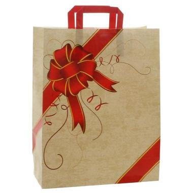 Shopper carta h49 x l45 x p15 cm fantasia  ribbon rosso