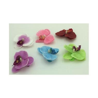 Clic clac per capelli in metallo con orchidea in poliestere 5 cm senza nichel Lillà