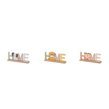 Decorazione in mdf bimbo animali savana scritta home 33x7xh13 cm