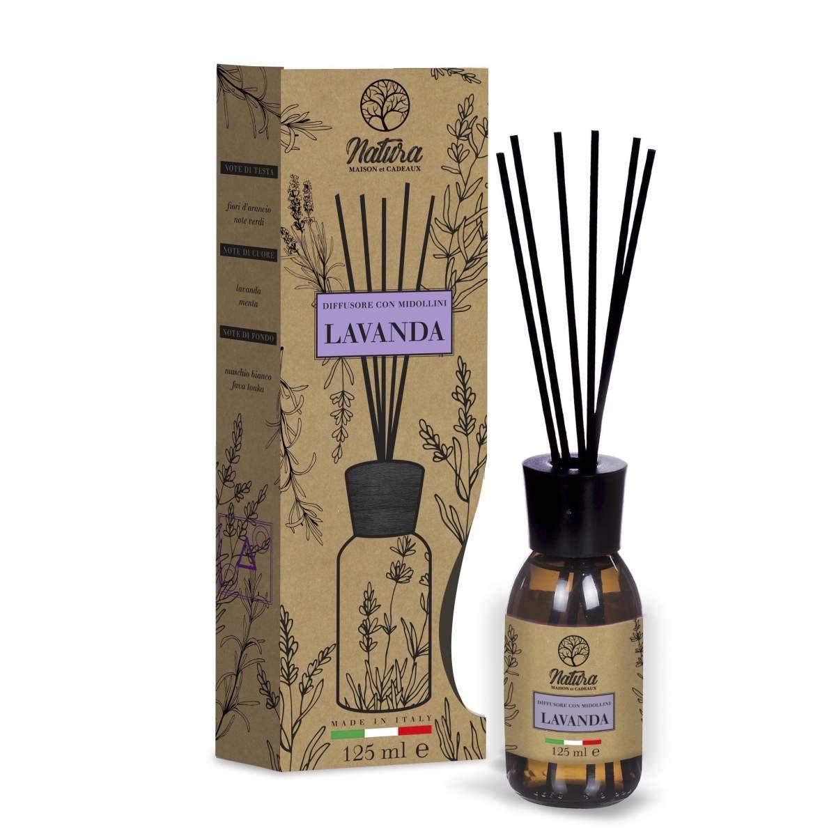 Diffusore di fragranza con midollini Natura Lavanda 125 ml