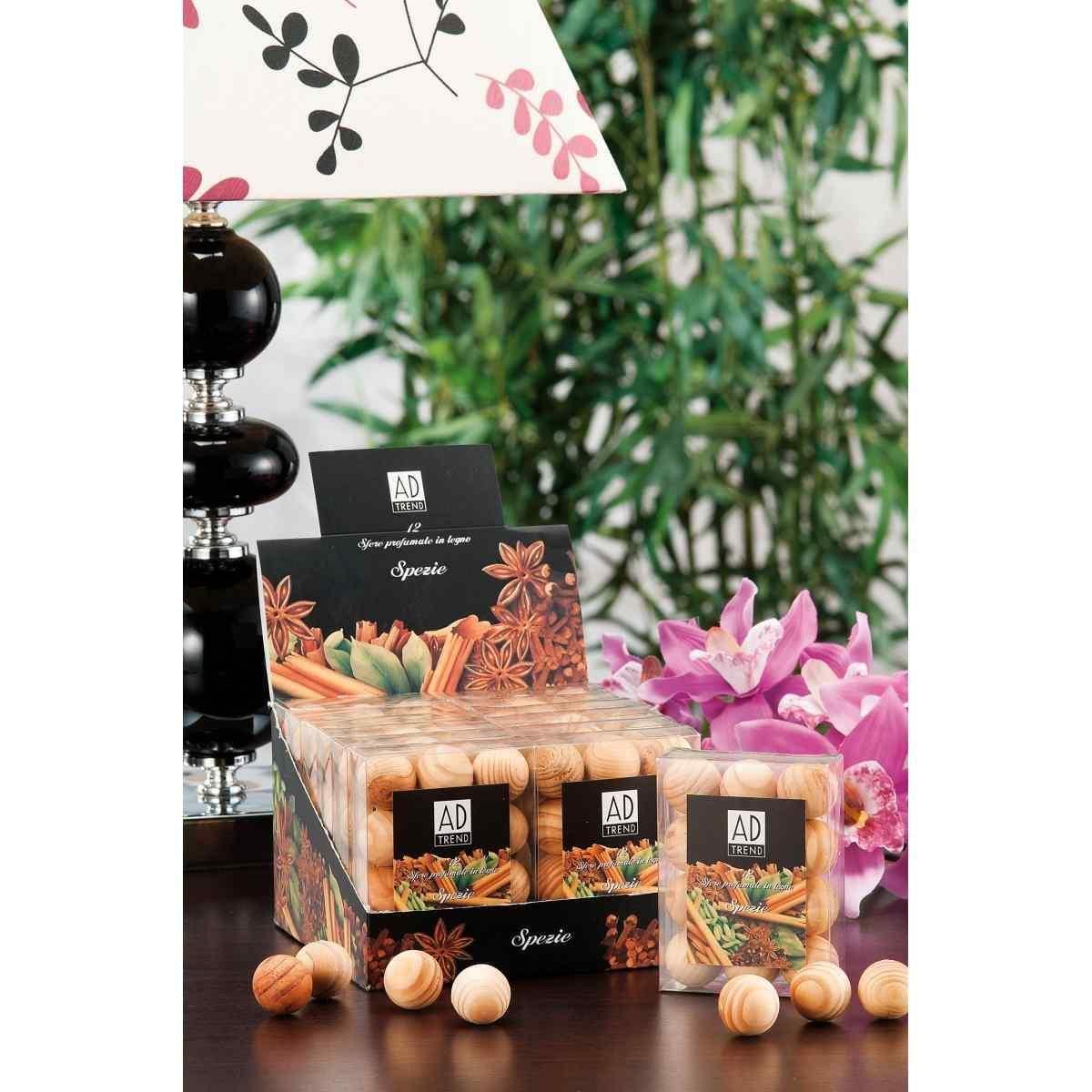 Set 12 sfere profumate in legno 12 fragranze