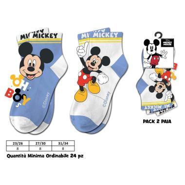 Calzini corti 2 paia Mickey