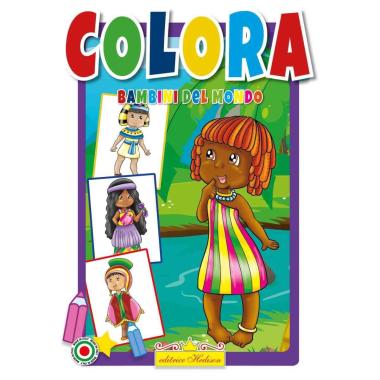 Libro da colorare bambini del mondo
