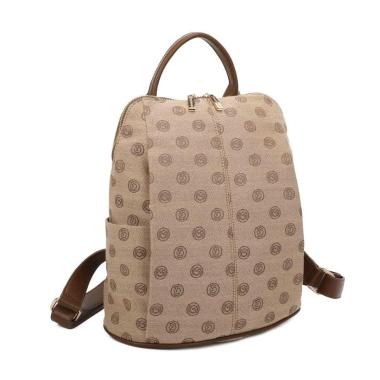 Zaino donna jeans in tessuto jacquard e nylon Gai Mattiolo