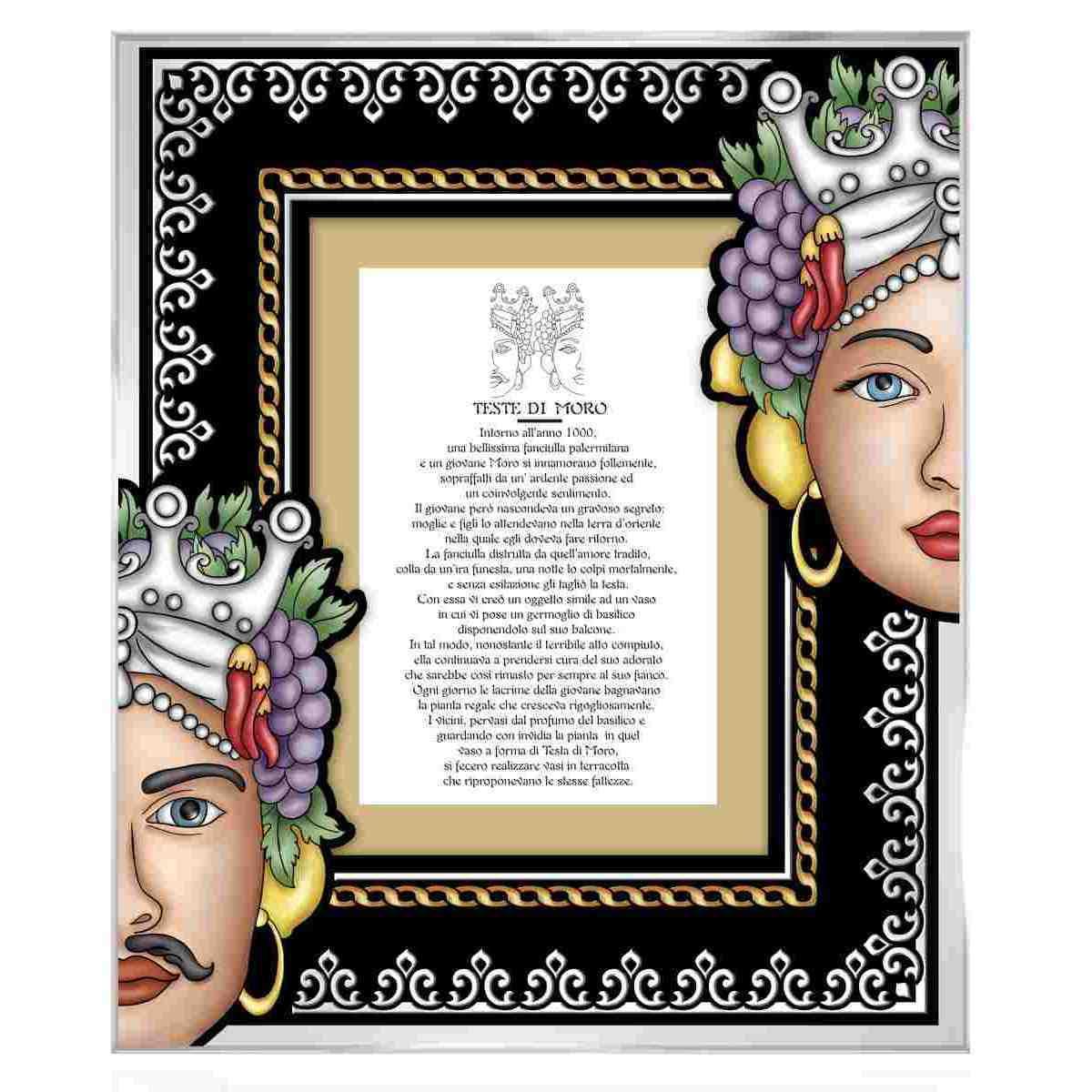 Cornice portafoto I Mori in vetro e retro legno 20x25 cm Valenti