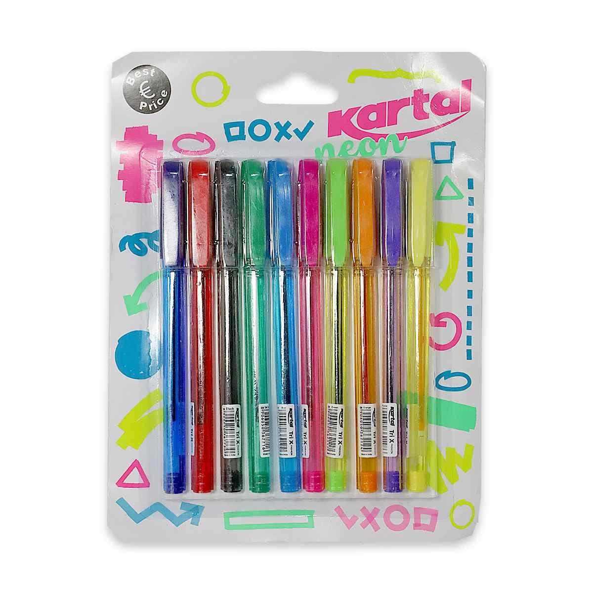 Blister 10 penne colorate neon