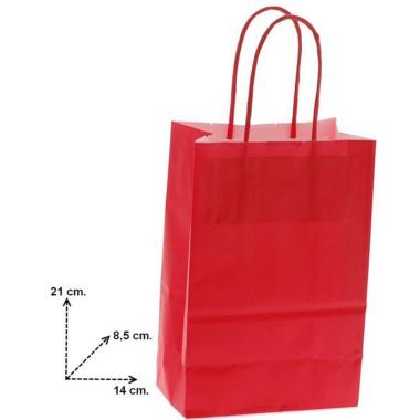 Shopper in carta h.21 x l.14 x p.8 cm colore rosso
