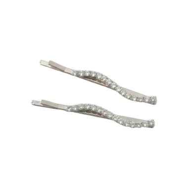 Fermaglio per capelli onde stras silver 2 pezzi Romeo Gigli