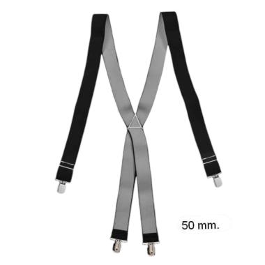 Bretelle uomo in box extra size tinta unita 130 cm Made in Italy