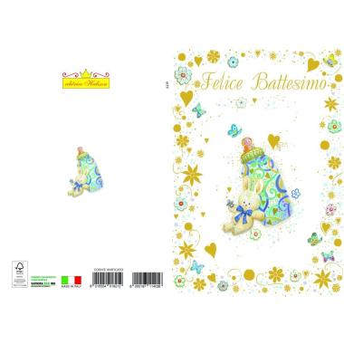 Biglietto auguri felice battesimo 2 soggetti
