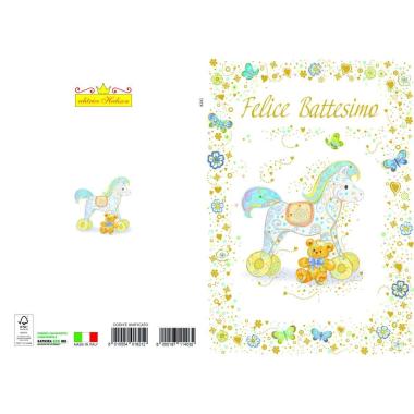 Biglietto auguri felice battesimo 2 soggetti