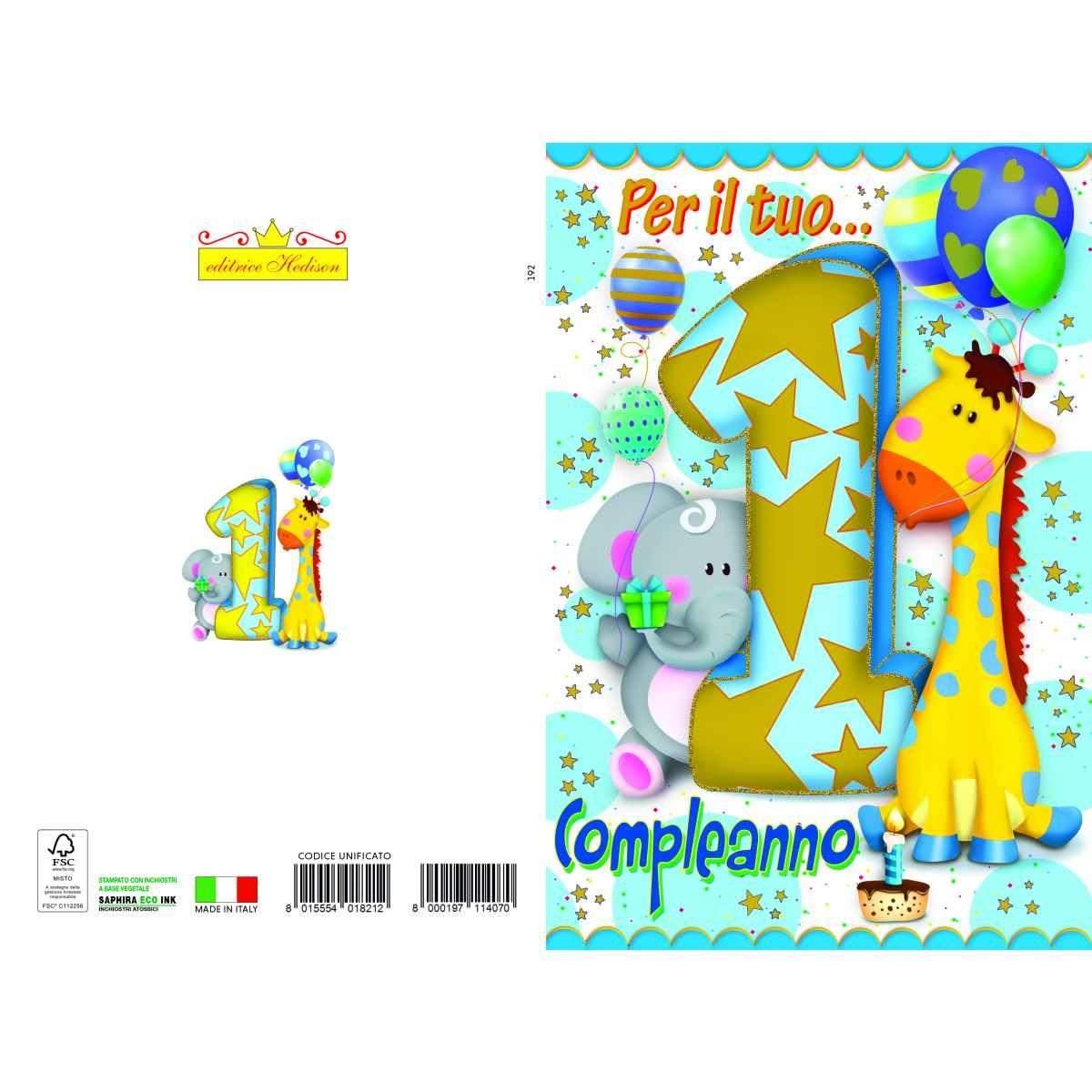 Biglietto auguri buon compleanno bimbi
