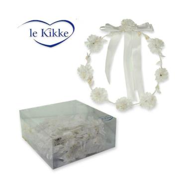 Coroncina cerimonia con fiori e fiocco Le Kikke
