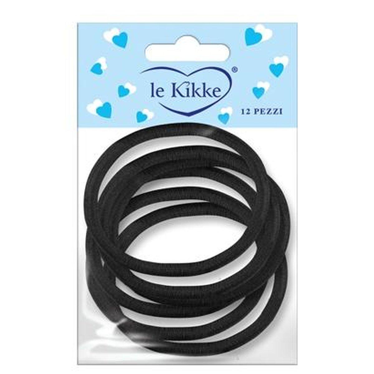 Elastici per capelli neri in 23 card da 6 pezzi Le Kikke