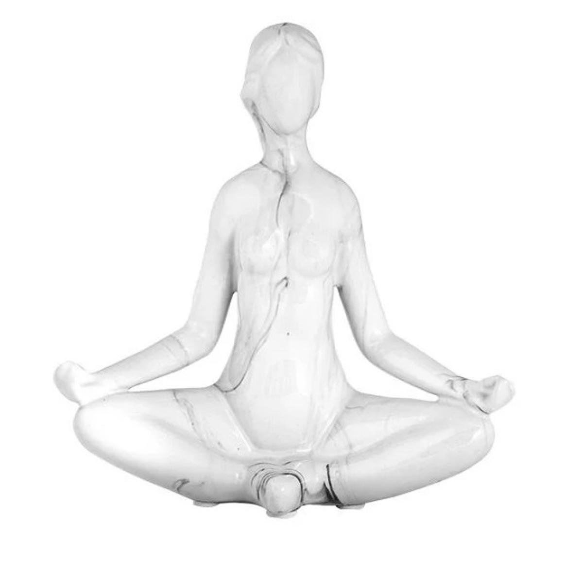 Statua yoga Oriente effetto marmo 83836 15x8x17 cm