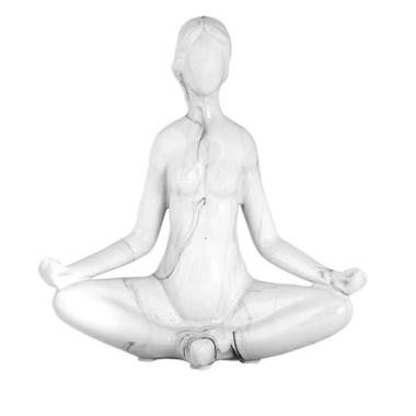 Statua yoga Oriente effetto marmo 83836 15x8x17 cm