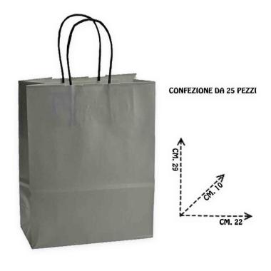 Shopper in carta h.29 x l.22 x p.10 cm colore grigio