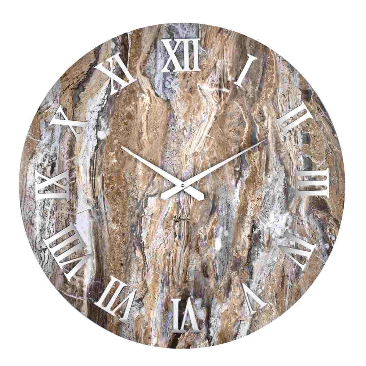 Orologio da parete al quarzo marmo breccia aurora diametro 70 cm