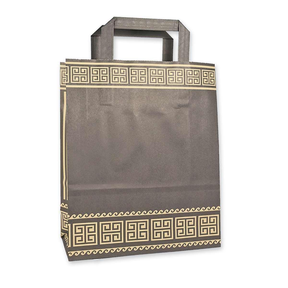 Shopper in carta manico piatto h.45 x l.32 x p.17 cm fantasia atene