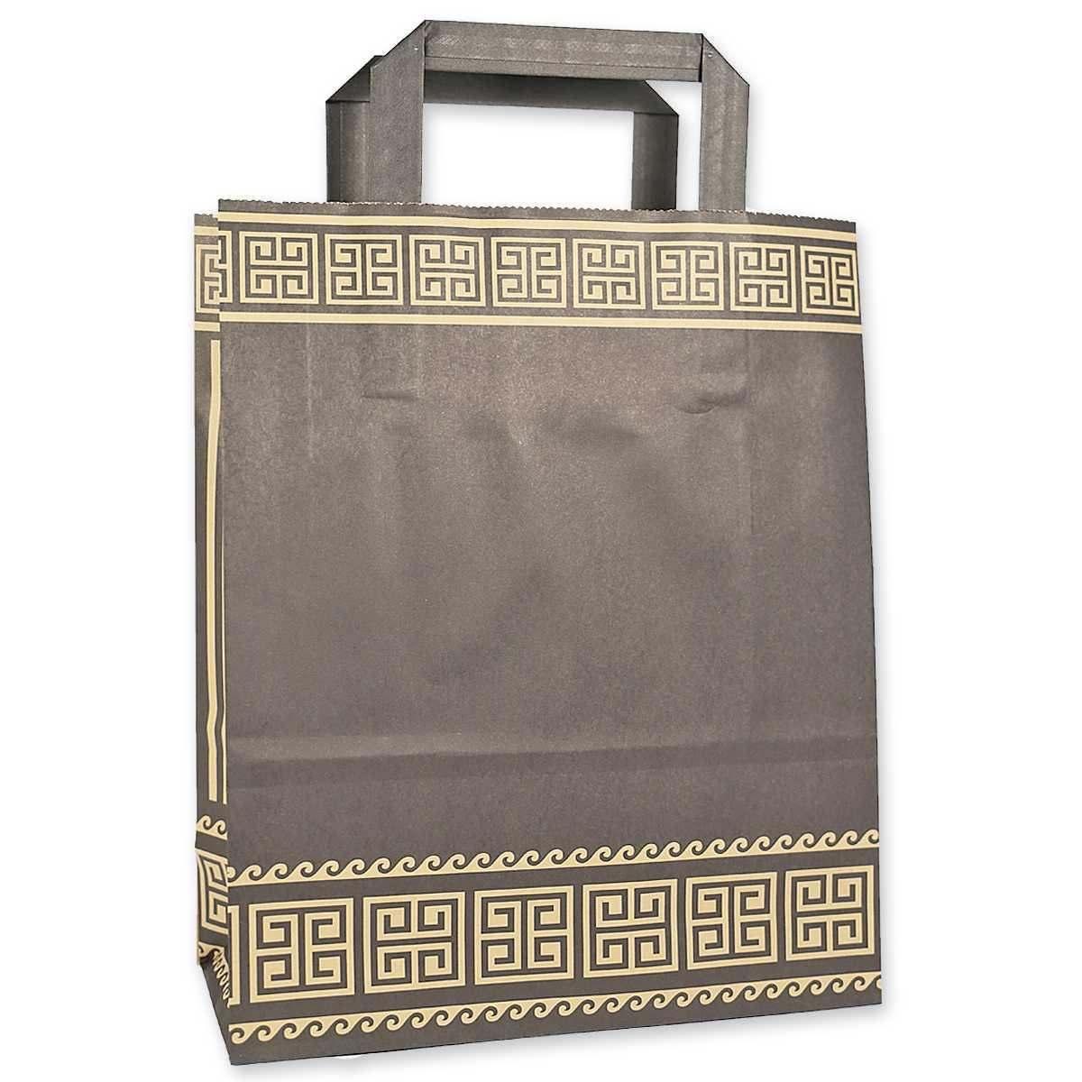 Shopper in carta manico piatto h.49 x l.45 x p.15 fantasia atene