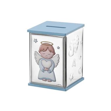 Salvadanaio celeste angelo multicolor 8x8xh11,50 cm