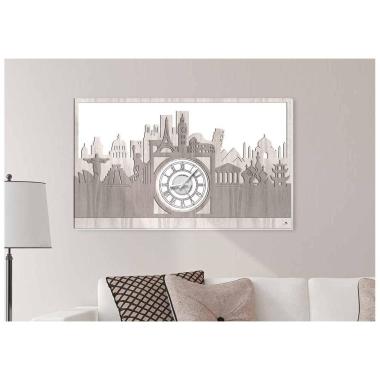 Orologio da parete su pannello 80x48 cm City Laser Valenti