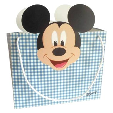 Shopping bag Mickey party 33 x 10,5 x 27 con cordino blu
