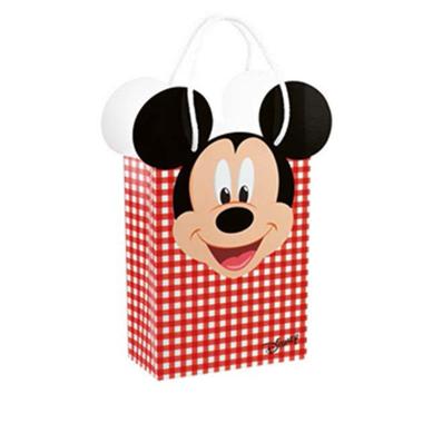 Shopping bag Mickey party  colore rosso 33 x 10,5 x 27 con cordino- 68097