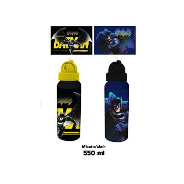Borraccia in alluminio con cannuccia 550 ml Batman