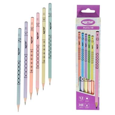12 matite fusto pastello con tex mina nera hb Kartal
