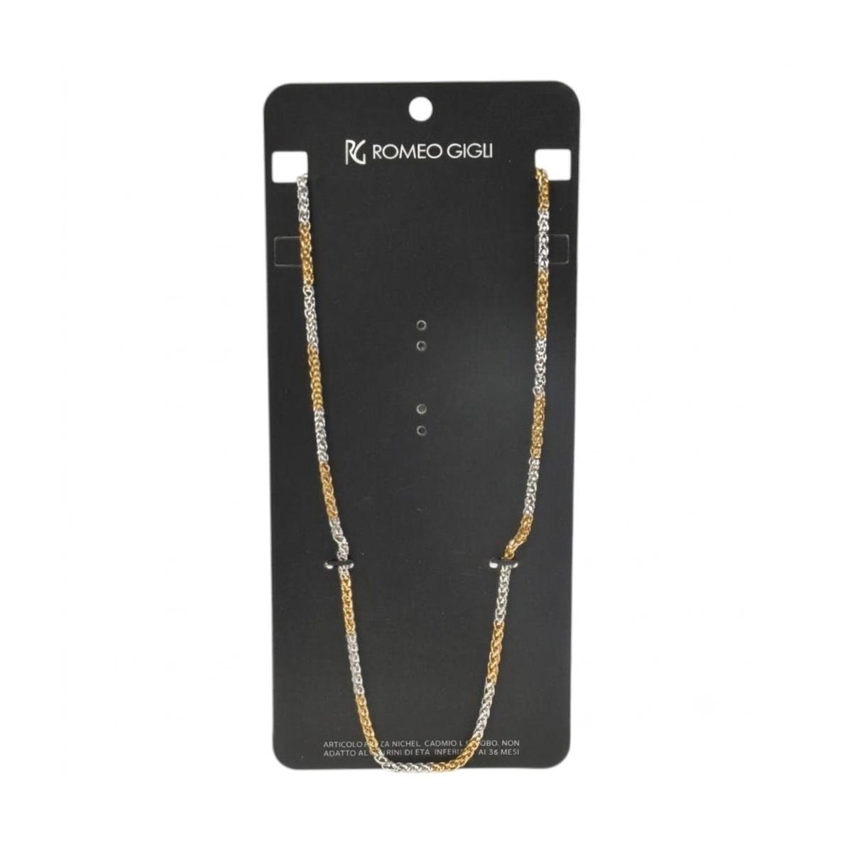 Collana donna maglia intrecciata silver e oro Romeo Gigli