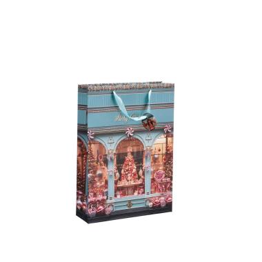 Shopper in carta natalizia 33x10h46cm