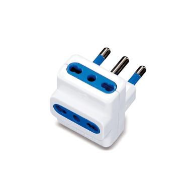 Adattatore multiplo con spina 16a e 3 prese 10/16a bipasso