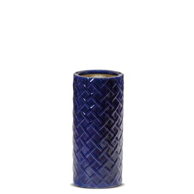 Porta ombrelli in ceramica blu d.22xh.50 cm