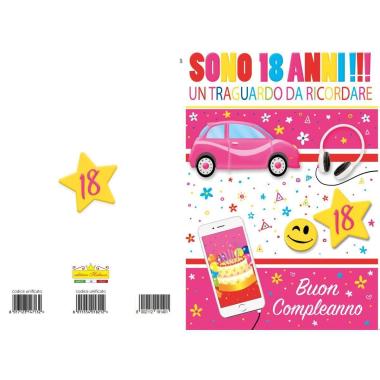 Biglietto auguri  soggetti 18 compleanno