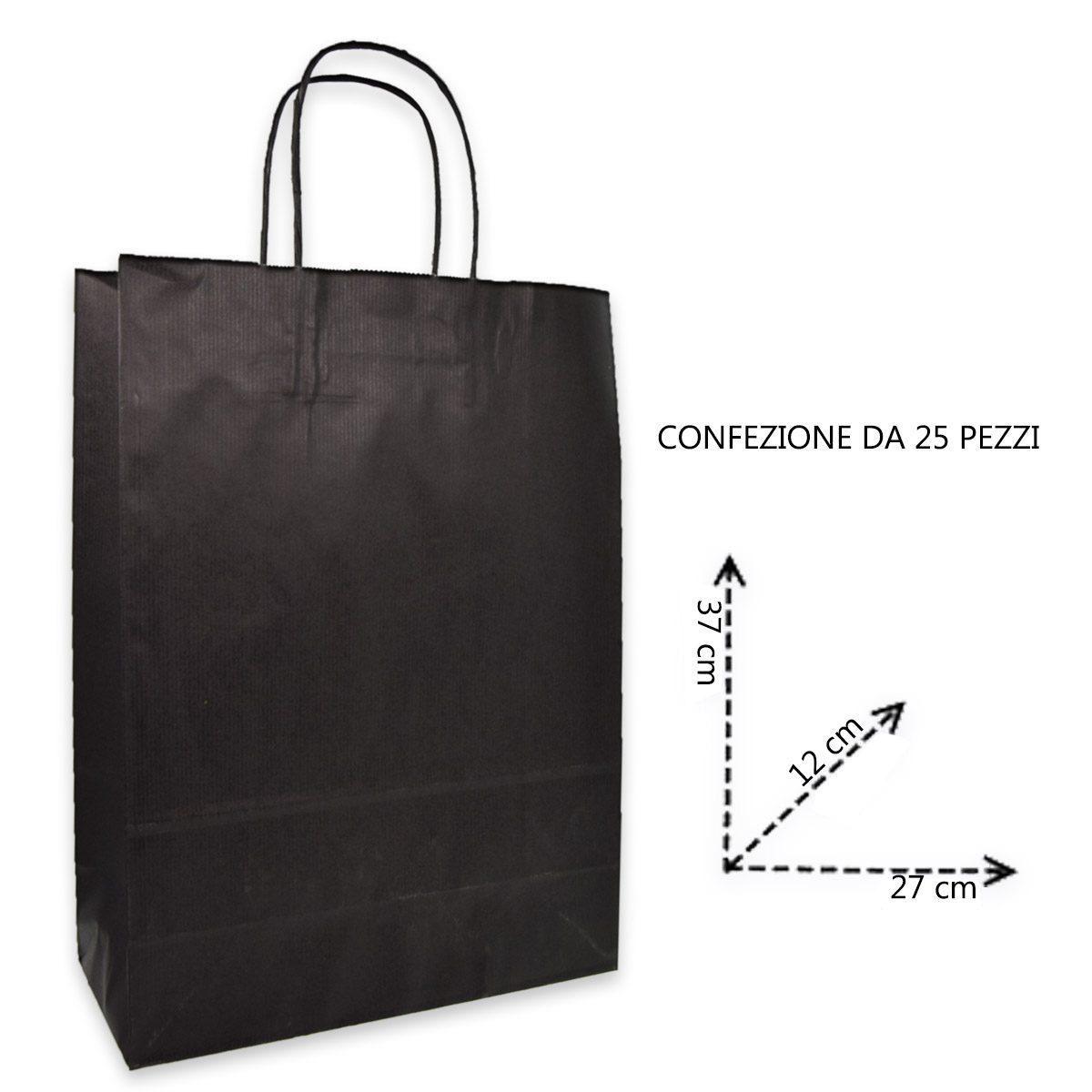 Shopper in carta h.37 x l.27 x p.12 cm colore nero